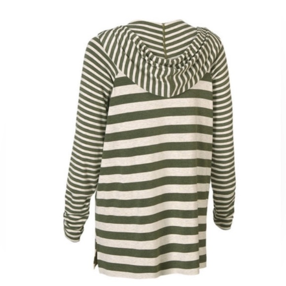 Cabi 3995 Striped Soft Stretch Jersey Knit Playoff Hoodie Pullover Top Sz Small - Picture 3 of 11